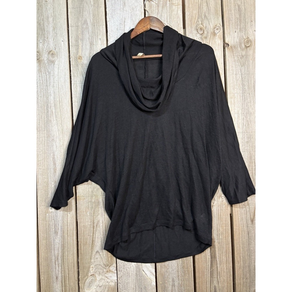 Olivia Moon Black Cowl Neck Dolman Top L